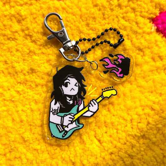 Guitar Girlie Acrylic Keychain
