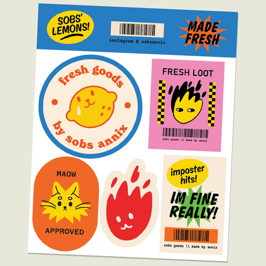 Sobs' Lemons Sticker Sheet